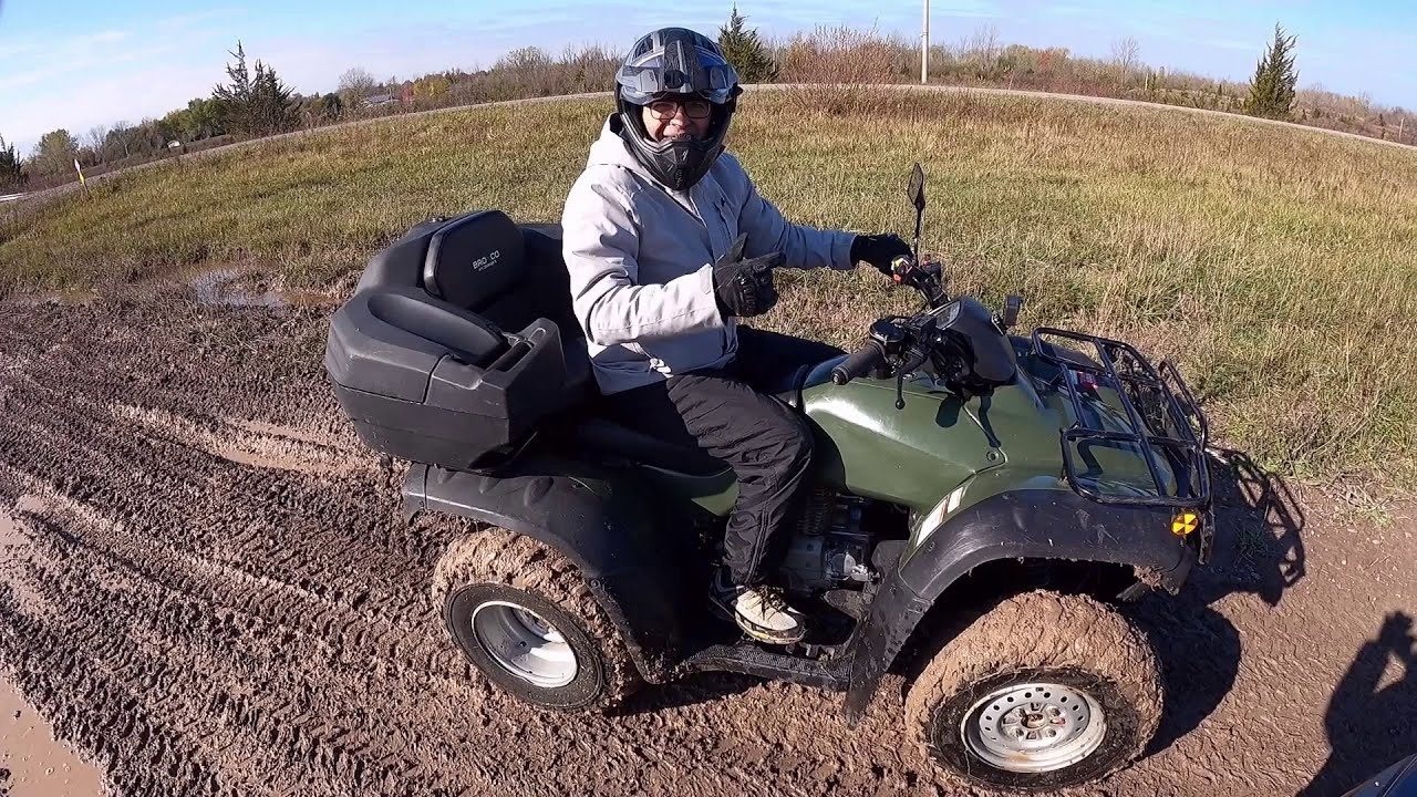 Quad on a churned dirt trail in Ontario
